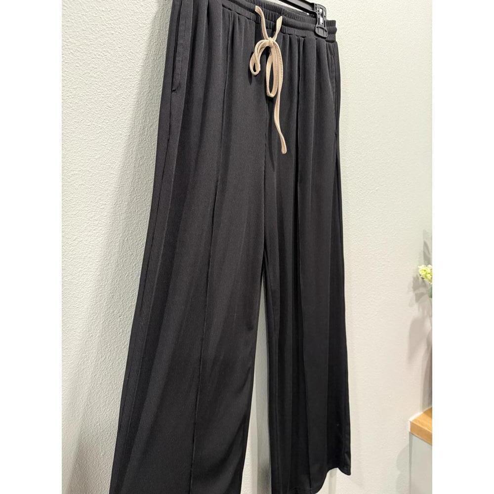 Cider Black Wide Leg Pants, Women's Large - Picture 3 of 5